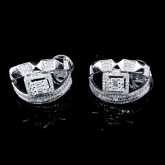 CLEARANCE BEST | Square Creolle Statement Diamond Earrings 14kt