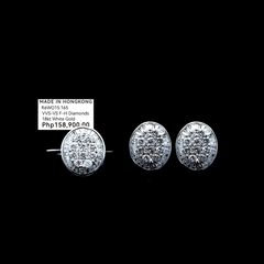 PREORDER | Classic Oval Halo Diamond Jewelry Set 18kt