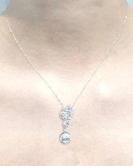 PREORDER | Oval Cluster Drop Diamond Necklace 16-18” 18kt
