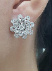 PREORDER | Floral Statement Diamond Earrings 14kt