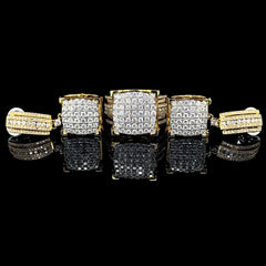 PREORDER | Golden Large Cushion Diamond Jewelry Set 14kt