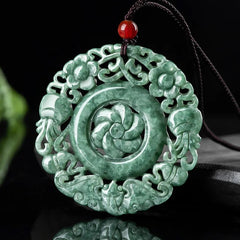 THE VAULT | Genuine Natural Jadeite Circular Pendant Necklace