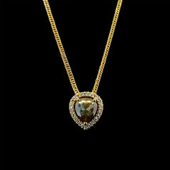 LVNA Signatures Diamantes Gradient Yellow Orange Pear Halo Colored Diamond Necklace 14kt