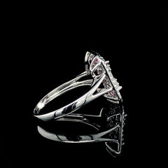 PREORDER | Pink Ruby Statement Emerald Gemstones Diamond Ring 14kt