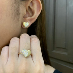 PREORDER | Golden Heart Paved Diamond Jewelry Set 14kt