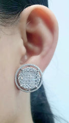 PREORDER | Large Round Invisible Setting Multi-Wear Statement Diamond Earrings 14kt