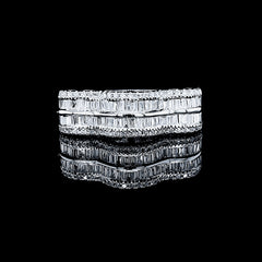 PREORDER | Waved Unisex Half Eternity Diamond Ring 14kt