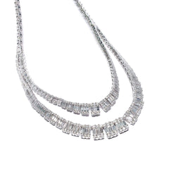 PREORDER | Double Layer Eternity Tennis Diamond Necklace 14kt