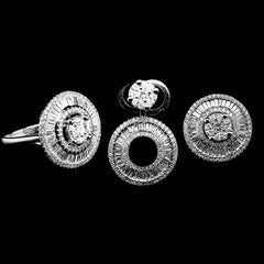 CLEARANCE BEST | Round Invisible Setting Diamond Jewelry Set 14kt