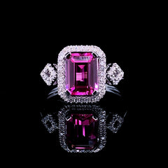 PREORDER | Pink Ruby Gemstones Diamond Ring 14kt
