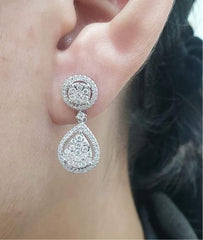 PREORDER | Round Pear Dangling Diamond Earrings 14kt