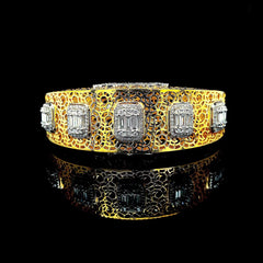 PREORDER | Golden Emerald Cathedral Diamond Bangle 14kt