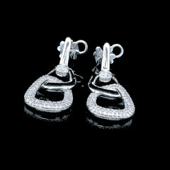 PREORDER | Paved Link Diamond Dangling Earrings 14kt