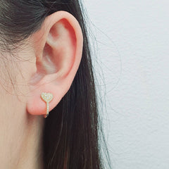 Heart Clip Diamond Earrings 14kt