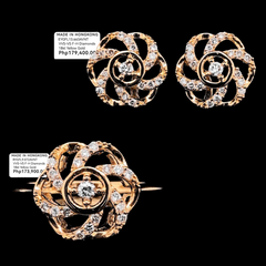 PREORDER | Golden Spiral Floral Diamond Jewelry Set 18kt
