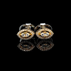 PREORDER | Golden Marquise Stud Diamond Earrings 14kt