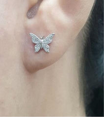 CLEARANCE BEST | Butterfly Second Piercing Stud Deco Diamond Earrings 14kt