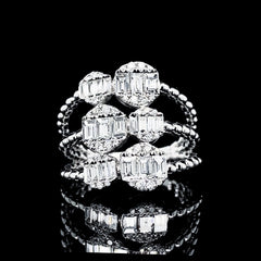 圆形装饰密镶钻石戒指 14 克拉