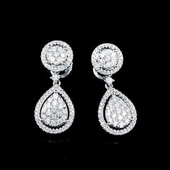PREORDER | Round Pear Dangling Diamond Earrings 14kt