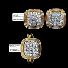 PREORDER | Golden Cushion Diamond Jewelry Set 14kt