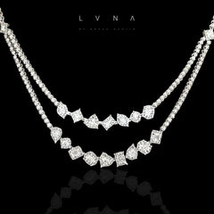 PREORDER | Layered Shape Cluster Diamond Necklace 14kt