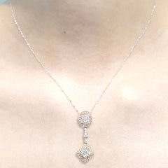 Multi-Tone Shaped Drop Diamond Necklace 18kt
