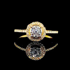 PREORDER | Golden Classic Round Paved Band Diamond Ring 14kt