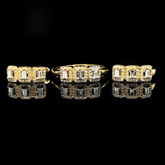 PREORDER | Golden Half Eternity Baguette Diamond Jewelry Set 14kt
