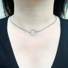 Round Chain Diamond Necklace 14kt