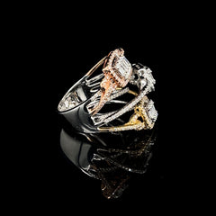 PREORDER | Multi-Tone Statement Cushion Diamond Ring 14kt