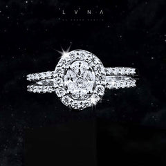 PREORDER | 2.5ct Face Halo Oval Invisible Setting Diamond Ring 18kt