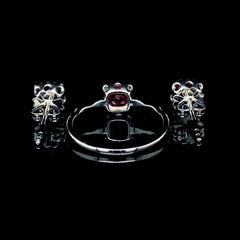 PREORDER | Classic Red Ruby Nano Gemstones Diamond Jewelry Set 14kt