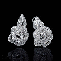 PREORDER | Floral Paved Statement Diamond Earrings 18kt