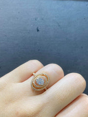 Rose Oval Spiraling Diamond Ring 14kt