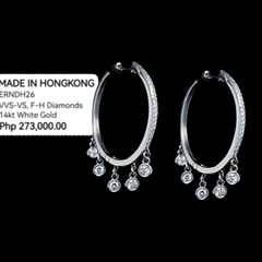 CLEARANCE BEST | Large Station Dangle Hoop Diamond Earrings 14kt