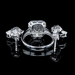 PREORDER| Emerald Dangling Diamond Jewelry Set 14kt