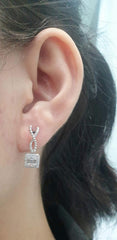 Square Dangling Diamond Earrings 14kt