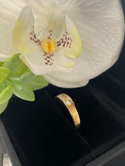 Golden Matte Wedding Diamond Ring 18kt