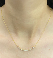 PREORDER | Golden Smile Bar Diamond Necklace 18kt