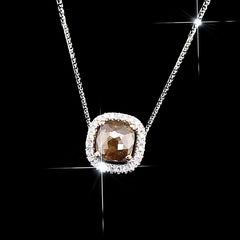 LVNA Signatures Cushion Brown Colored Diamond Necklace 14kt