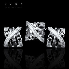 PREORDER | Multi-Tone Baguette Crossover Diamond Jewelry Set 14kt