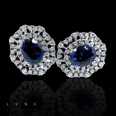 PREORDER | Sapphire Gemstones Diamond Estate Diamond Earrings 14kt