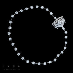 PREORDER | Heart Lock Round Link Eternity Diamond Bracelet 14kt