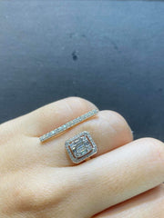 PREORDER | Stick Emerald Statement Diamond Ring 14kt