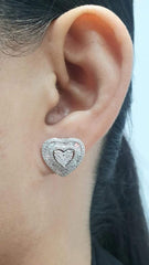 PREORDER | Heart Multi-Wear Invisible Setting Diamond Earrings 14kt