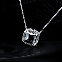 LVNA Signatures Black Cushion Colored Diamond Necklace 18kt