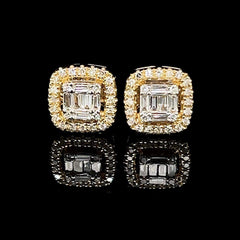 PRE ORDER | Golden Classic Cushion Stud Diamond Earrings 14kt