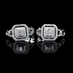 PREORDER | Chain Cushion Creolle Diamond Earrings 14kt