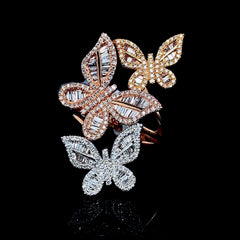 PREORDER | Multi-Tone Butterfly Deco Statement Diamond Ring 14kt