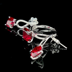 PREORDER | Infinity Red Ruby Diamond Jewelry Set 14kt